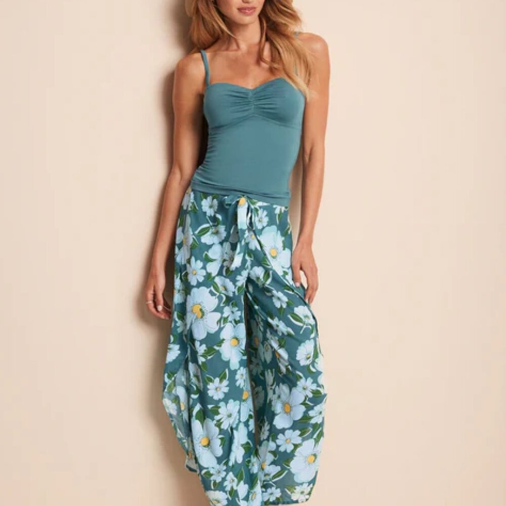 Adore Me NWT Teal Floral Two-Piece Set in S